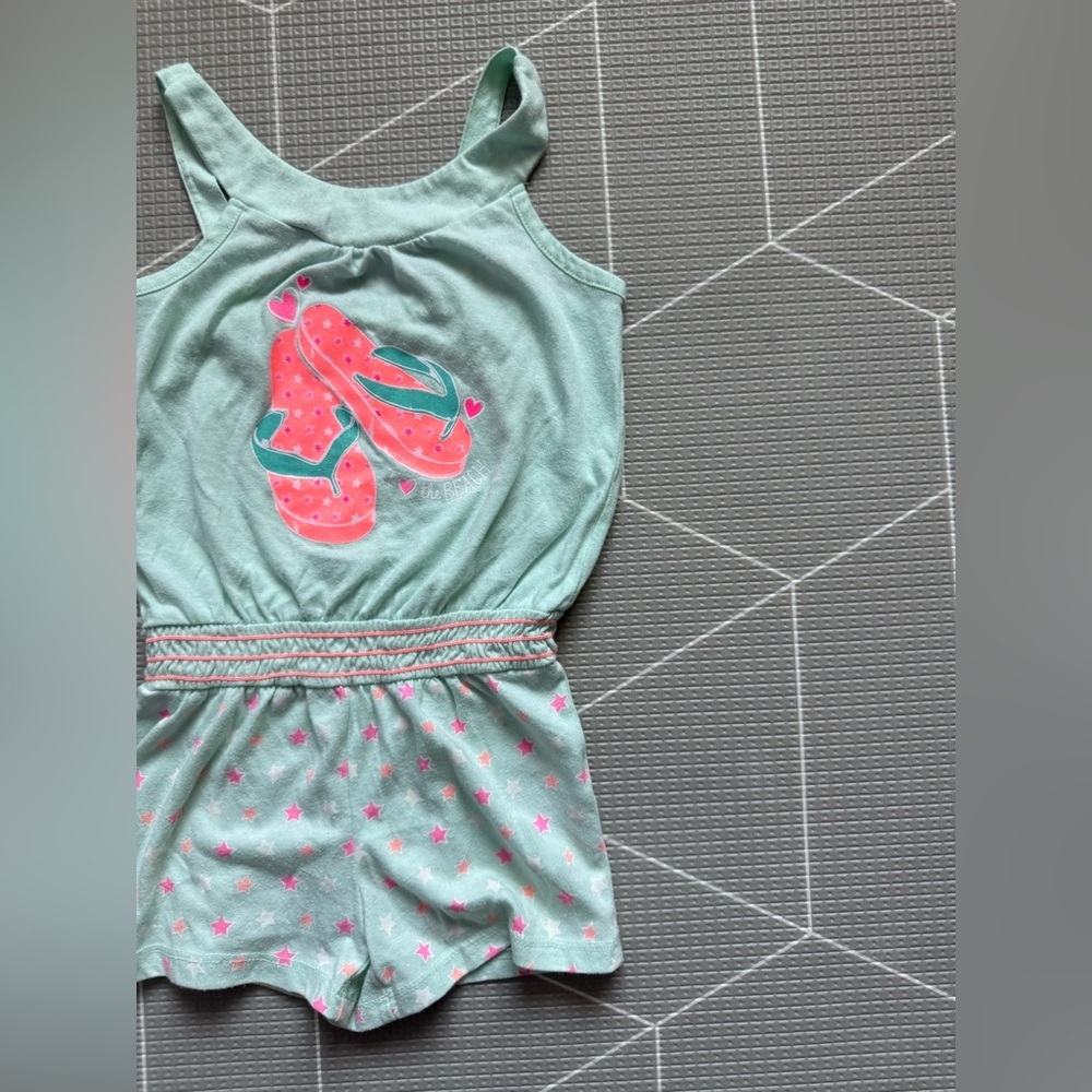 Circo|Baby girl/toddler Mint blue Romper with Pink Flip-Flop Graphic•••size 3T